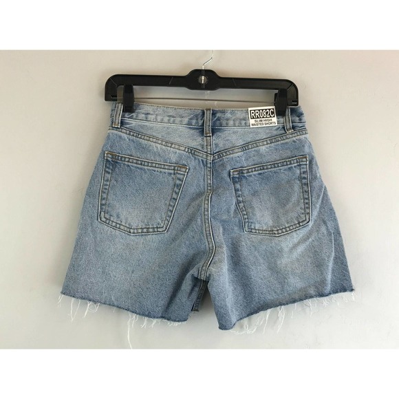 PacSun RR082C Glass Blue High Waisted Denim Festive Short- Women's Size M - Blue - Picture 2 of 7